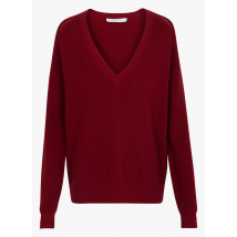 Gerard Darel - Jersey holgado de lana y algodón con cuello de pico - Talla 1 - Rojo