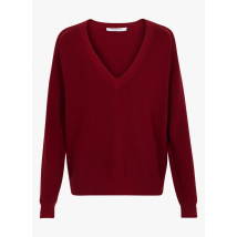 Gerard Darel - Ruimvallende trui met v-hals wol/zijdeblend - 1 Maat - Rood