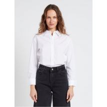 Reiko - Camisa de popelina de algodón con cuello clásico - Talla L - Blanco