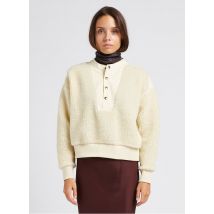 Soeur - Sweater met ronde hals van sherpa-achtige stof - 42 Maat - Beige