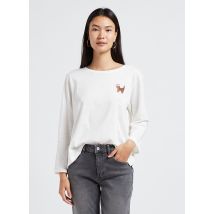 Des Petits Hauts - Tee-shirt droit col rond en coton brodé - Taille 2 - Blanc