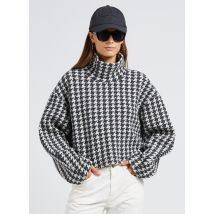 Closed - Wollmix-pullover mit stehkragen und hahnentrittmuster - Größe XS - Grau