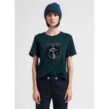 I Code - Recht - katoenen t-shirt met ronde hals en zeefdruk - XS Maat - Groen