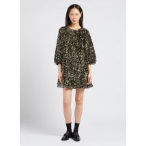 Des Petits Hauts - Korte jurk met boothals en lovertjes - 0 Maat - Goudkleurige