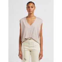 Sessun - Wijd t-shirt met v-hals - S Maat - Roze