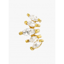 Mya Bay - Piercing van verguld messing - blaadje met strass - Een Maat - Goudkleurige