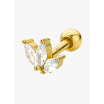 Mya Bay - Piercing van verguld messing met stras - Een Maat - Goudkleurige