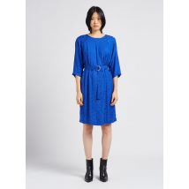Ikks - Halflange jacquard jurk met ronde hals - 34 Maat - Blauw