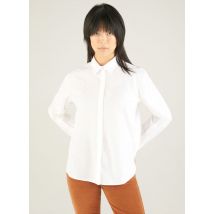 Acote - Recht overhemd van poplin in biokatoen - 3 Maat - Wit