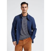 Knowledge Cotton Apparel - Kurzärmliges hemd aus bio-baumwolle mit amerikanischem kragen - Größe M - Blau