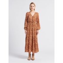 Billabong - Vestido largo recto estampado con cuello de pico - Talla S - Marrón