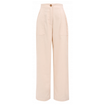 Frnch - Pantalon taille haute en velours côtelé - Taille XS - Beige