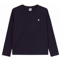 Petit Bateau - Katoenen t-shirt met ronde hals - 12A Maat - Blauw