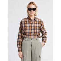 Grace Et Mila - Geruite blouse met klassieke kraag en print - M/L Maat - Geel