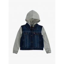 Levi's Kids - Spijkerjasje van twee soorten stof met capuchon - 18M Maat - Blauw