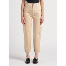 Reiko - Pantalon coupe carotte en coton mélangé - Taille XL - Beige