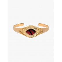 Satellite Paris - Verstelbare klemarmband met veerachtige vorm en textuur - Een Maat - Rood