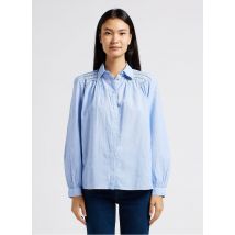 Pablo - Camisa de algodón a rayas con cuello clásico - Talla 40 - Azul
