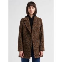 I Code - Abrigo de lana con estampado de leopardo - Talla 34 - Marrón
