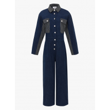 Frnch - Katoenen jumpsuit met klassieke kraag - L Maat - Jeans onbewerkt