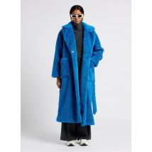 Ugg - Abrigo largo con cuello sastre de pelo sintético - Talla L/XL - Azul