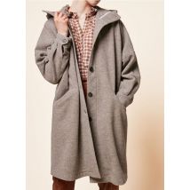 cappotto lungo con cappuccio in misto lana acote