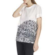 t-shirt in mesh stampata