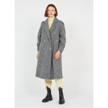 cappotto lungo in lana con revers