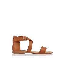 sandali bassi in pelle anthology paris camel 2236