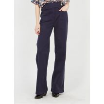 pantaloni larghi a vita alta in cotone stretch