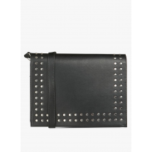 borsa a tracolla con borchie in poliuretano