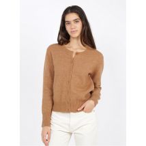 cardigan scollo tondo in misto lana e alpaca