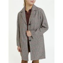 cappotto con revers in jacquard brownie beige
