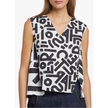 top scollo a v stampato in cotone cop.copine