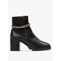 stivaletti in pelle con tacco cosmoparis noir