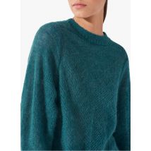 maglione scollo tondo traforato in misto lana e mo