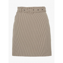 minigonna motivo pied-de-poule day off ecru/vert