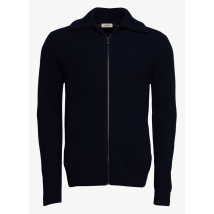 cardigan regular fit in lana e cotone con zip