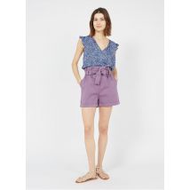 shorts a vita alta stampati in cotone da indossare