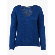 maglione scollo a v oversize in maglia iridescente