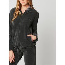 cardigan con cappuccio in velluto di misto cotone