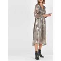 abito midi con scollo a v metallizzato in seta