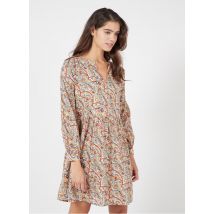 abito corto scollo a v stampato in cotone