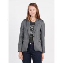 giacca con revers e motivo spigato mkt gris