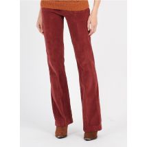 pantaloni flare in velluto stretch mkt rouille