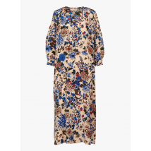 abito lungo scollo tondo con stampa floreale in se