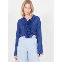 camicia collo classico con volant in voile di coto