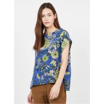 top collo a barchetta stampa floreale in seta