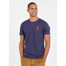 t-shirt scollo tondo regular fit ricamata in coton