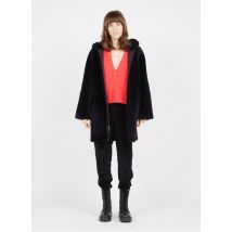 cappotto double face con cappuccio in pelle pablo